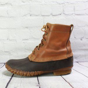 *VTG! LL BEAN Brown Maine Hunting Shoe Unlined Leather Duck Boots 8 N